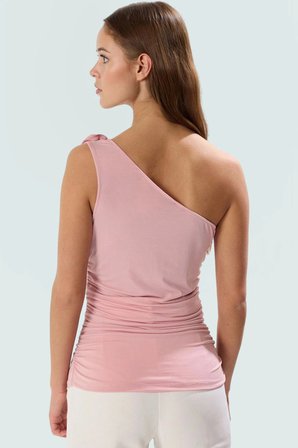 Tek Kol Kolsuz Fitted Örme Bluz Şık Tasarım Yaz İçin Premium Kalite Zarifane