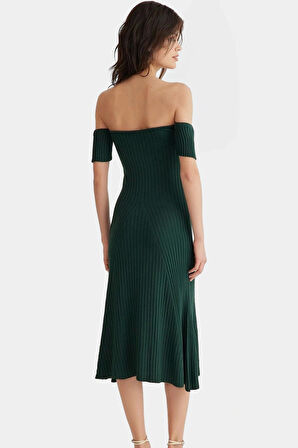 Rahat ve Şık A Line Midi Elbise  Akrilik Triko Kumaş Özel Tasarım Mükemmel Uyum