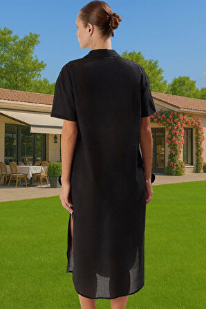 Rahat %100 Pamuklu Yazlık Midi Elbise Tek Kol Çiçekli Desenli Şık Görünüm Mükemmel Uyum Modern Stil