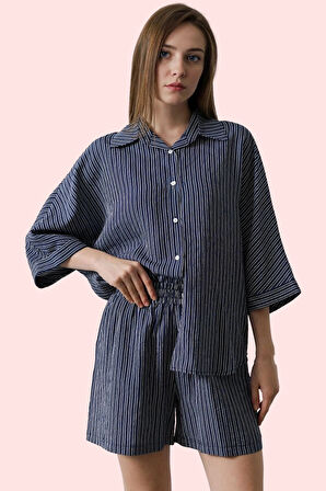 Kadın Crinkle Dokuma Mini Şort Yüksek Bel Straight Siluet Günlük Yaz Aylarının Vazgeçilmezi