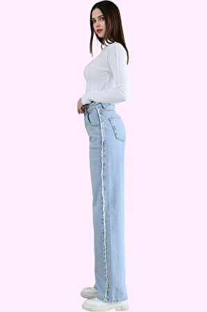 Kadın Denim Straight Jean Pantolon Yüksek Bel Uzun Boy Pamuk Günlük Yaz Aylarının Vazgeçilmezi