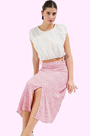 Kadın Viskoz Midi Boy A line Etek Casual Günlük Yaz Kullanımı İçin Yüksek Bel Modern Tasarım