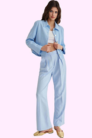 Kadın Regular Pantolon Finike Dokuma Kumaş Casual Stil Rahat Kesim Yaz Aylarının Vazgeçilmezi