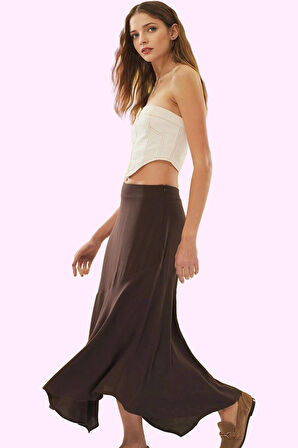 Kadın Viskoz Shally Dokuma Maxi Etek Casual Günlük Stil Yaz Hafta Sonu Stilin Buluştuğu Yer