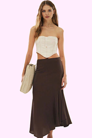 Kadın Viskoz Shally Dokuma Maxi Etek Casual Günlük Stil Yaz Hafta Sonu Stilin Buluştuğu Yer