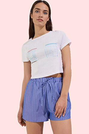 Kadın Terrycotton Dokuma Geniş Paça Şort Yüksek Belli Rahat Günlük Yaz Stilin Buluştuğu Yer