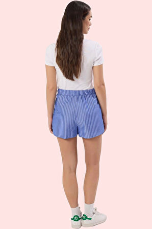 Kadın Terrycotton Dokuma Geniş Paça Şort Yüksek Belli Rahat Günlük Yaz Stilin Buluştuğu Yer