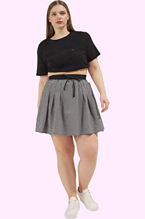 Kadın Büyük Beden A Line Dokuma Mini Şort Etek Günlük Ve Rahat Kullanım İçin Modern Tasarım