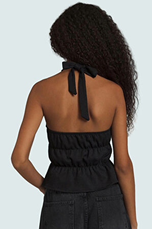 V Yaka Bağlamalı Bluz Rahat Şık Yazlık Örme Kumaş Zarifane Tasarım Modern Stil Ve