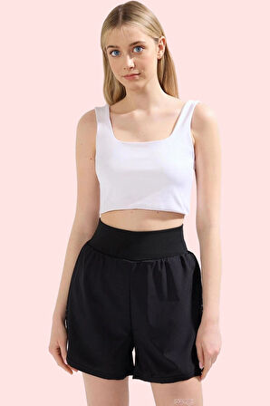 Kadın Kısa Spor Şort Normal Bel Loose Kesim Renk Yaz Aylarının Vazgeçilmezi Günlük Kullanım