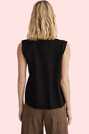 Kadın Yazlık Kolsuz Gömlek Renk Regular Kalıp Günlük Kullanım İçin Nefes Alan Kumaş Hafta Sonu