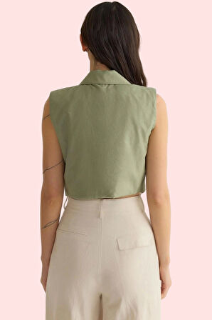 Kadın Pamuk Dokuma Gömlek Önden Bağlamalı Nakışlı Casual Tarz Günlük Kullanım Modern Tasarım