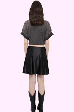 Kadın Mini Etek A line Kesim Normal Bel Saten Dokuma Yazlık Günlük Kullanım Modern Tasarım