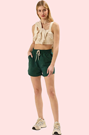 Kadın Kısa Boy Şort Pamuk Lastikli Bel Rahat Günlük Özel Günler Yaz Aylarının Vazgeçilmezi