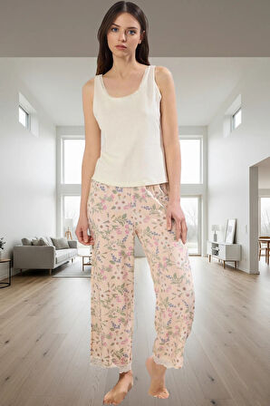 Viskon Örme Pijama Takımı Çiçek Desenli Rahat ve Şık Mükemmel Uyum Premium Kalite