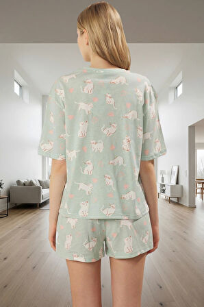 Pamuk Kedili Pijama Takımı Rahatlık ve Şıklık Bir Arada Zarifane Tasarım Dayanıklı Malzeme