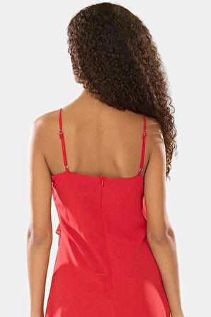 A Kesim Kolsuz Mini Elbise Şifon Dokuma Polyester Yazlık Özel Tasarım Konforlu