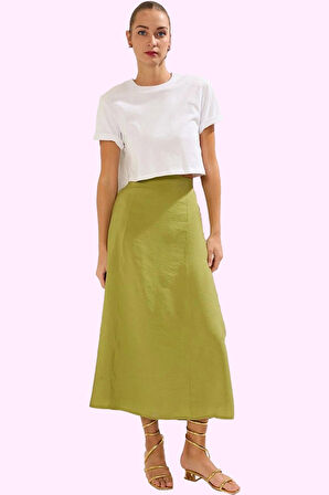 Kadın Renk Casual Maxi Etek 85% Modal 15% Polyester Yazlık Günlük Kullanım Kaliteli Malzeme