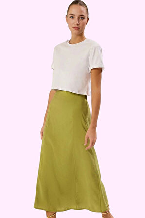 Kadın Renk Casual Maxi Etek 85% Modal 15% Polyester Yazlık Günlük Kullanım Kaliteli Malzeme