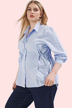 Kadın Düz Desenli Basic Gömlek Günlük Ve İş Hayatı İçin Rahat Hafta Sonu Dayanıklı Malzeme