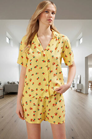 Rahat Şık ve Nefes Alan Çiçekli Viskoz Pijama Takımı Homewear Koleksiyonu Özel Tasarım