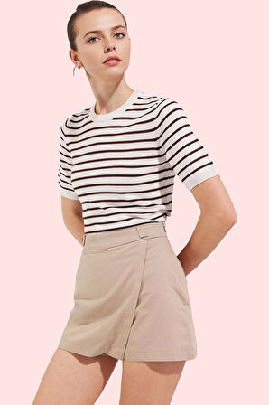 Kadın Şort Etek Pamuk Gabardin Kumaş Normal Bel Kısa Boy Yazlık Casual Yaz Aylarının Vazgeçilmezi