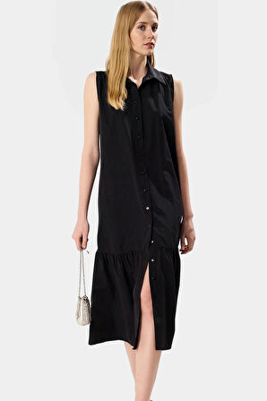 Cool & Comfort Terrycotton Gömlek Elbise Dokuma Kumaş Midi Boy Trend Tasarım Dayanıklı Malzeme