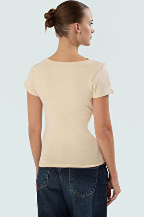 Viskon Ribana Bluz Fitted Vücut Oturma Regular Boy Asimetrik Yaka Özel Tasarım