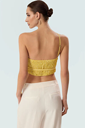 Asimetrik Yaka Çizgili Bluz Fitted Kalıp Dokuma Kumaş Yazlık ve Günlük Kullanım İçin