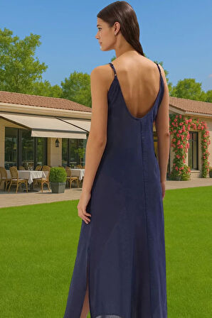 Şık Aksesuarlı %100 Pamuk Maxi Plaj Elbisesi Yazlık Rahat Profesyonel Görünüm Zarifane Tasarım