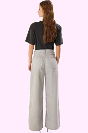 Kadın Denim Pantolon Pamuk Rahat Geniş Paça Günlük Kullanım İçin Yaz Aylarının Vazgeçilmezi