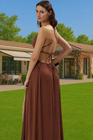 Şık Maxi Viskoz Elbise Tek Omuz Kesimli Plaj Modası Özel Tasarım Rahat Ve Şık Rahat Ve Şık