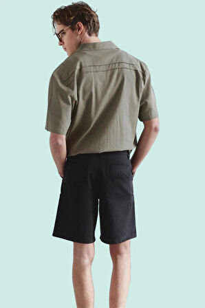 Erkek Renk Regular Fit Kısa Kollu Gömlek Pamuk Dokuma Kumaş Rahat Günlük Dayanıklı Malzeme