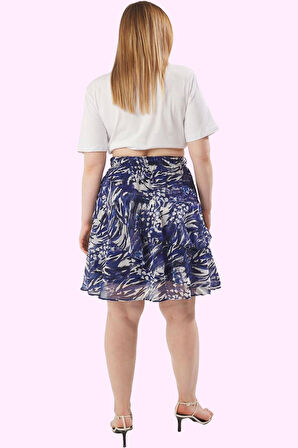 Kadın Yazlık Şifon Etek Baskılı Desen Büyük Beden Günlük Stil Hafta Sonu Dayanıklı Malzeme