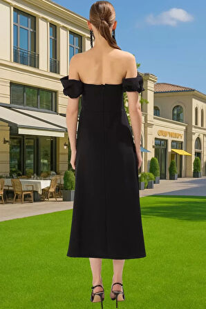 Şık Beyaz Midi Abiye Elbise Taş Detaylı Bodycon Yazlık Şık Görünüm Zarifane Tasarım Uzun Ömürlü
