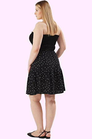 Kadın Büyük Beden Çiçekli Mini Etek Viskoz Rahat Yazlık Kombin Günlük Kullanım Özel Günler