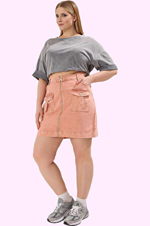 Kadın Yüksek Bel Denim Mini Etek A line Kesim Rahat Günlük Stil Yaz Aylarının Vazgeçilmezi