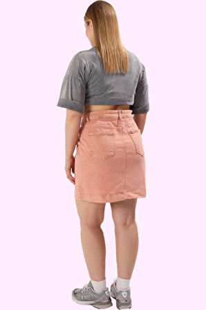 Kadın Yüksek Bel Denim Mini Etek A line Kesim Rahat Günlük Stil Yaz Aylarının Vazgeçilmezi