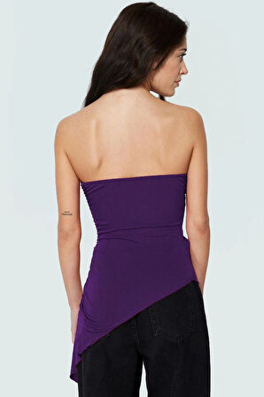 Fitted Vücut Oturan Straplez Bluz Esnek Örme Kumaş Renk Yüksek Kalite Kaliteli İşçilik