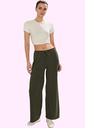 Kadın Renk Wide Leg Pantolon Rahat Kesim Yazlık Modal Kumaş Günlük Kullanım Modern Tasarım