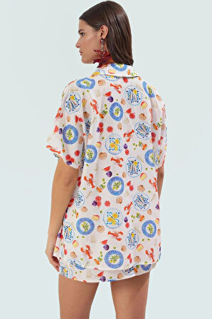 Dokuma Pamuklu Plaj Gömlek Etek Takımı Rahat ve Şık Yazlık Profesyonel Görünüm Konforlu Kesim