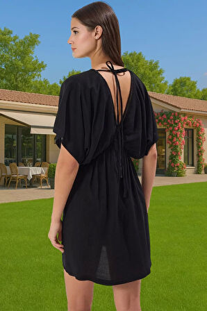 Shally Dokuma Viskoz Mini Elbise Çiçek Desenli Yazlık Plaj Günlük Kullanım İçin Modern Stil