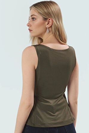Yazlık Micro Örme Bluz Fitted Kalıp Bisiklet Yaka Peplum Detay Modern Stil Rahat Ve Şık