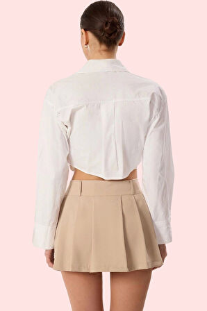 Kadın Kısa Boy Finike Dokuma Piliseli Şort Etek Rahat Günlük Hafta Sonu Yaz Aylarının Vazgeçilmezi