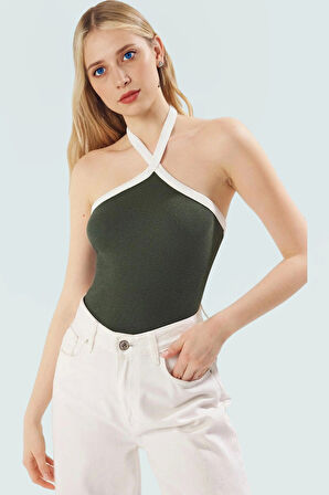 Boyundan Bağlamalı Fitted Örme Bluz Yazlık ve Rahat Özel Tasarım Özenle Seçilmiş