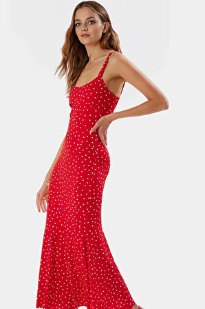 Bodycon Maxi Elbise Nefes Alan Polyester Elastan Kumaş Casual Stil Kolsuz Özenle Seçilmiş