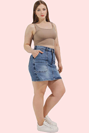 Kadın Yüksek Bel Kısa Boy Denim Şort Etek Casual Günlük Kombinler Yaz Aylarının Vazgeçilmezi