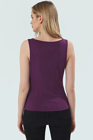 Rahat Modal Bluz Kolsuz Fitted Degaje Yaka Günlük Kullanım Yüksek Kalite