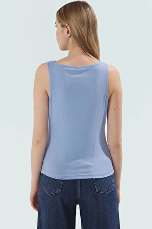 Rahat Modal Bluz Kolsuz Fitted Degaje Yaka Günlük Kullanım Yüksek Kalite