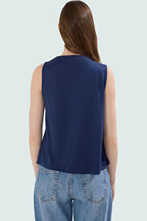Regular Kalıp Kolsuz Modal Bluz Nefes Alan Rahat Uzun Ömürlü Seçkin Malzeme Modern Stil